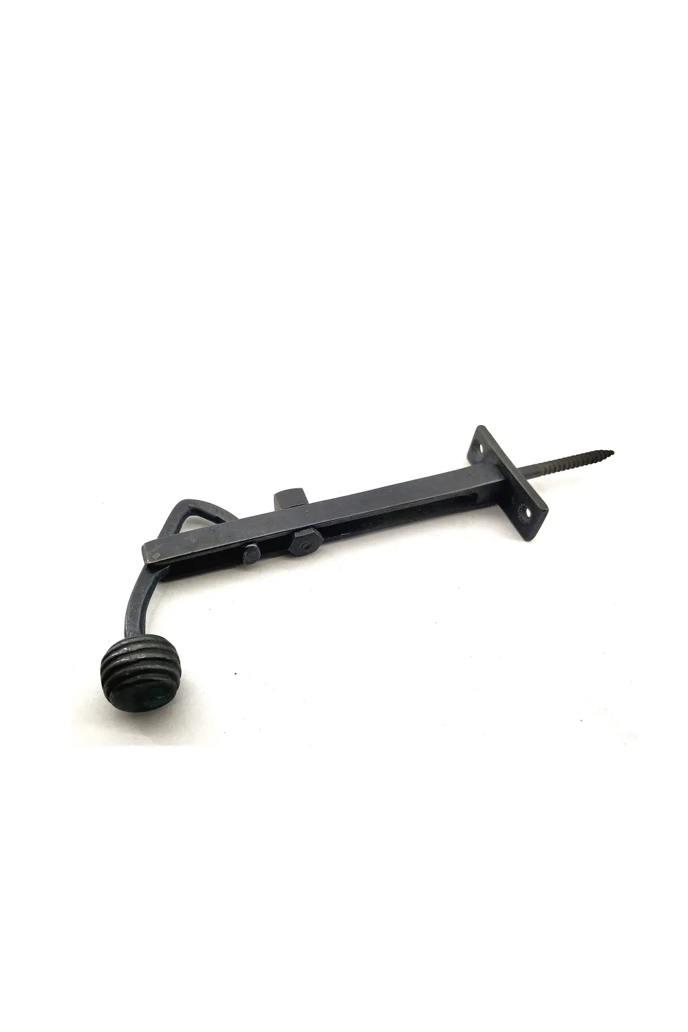 Antika Tarz Dekoratif Pirinç Ayarlı Panjur Stoperi - 150x55 mm, Oksit