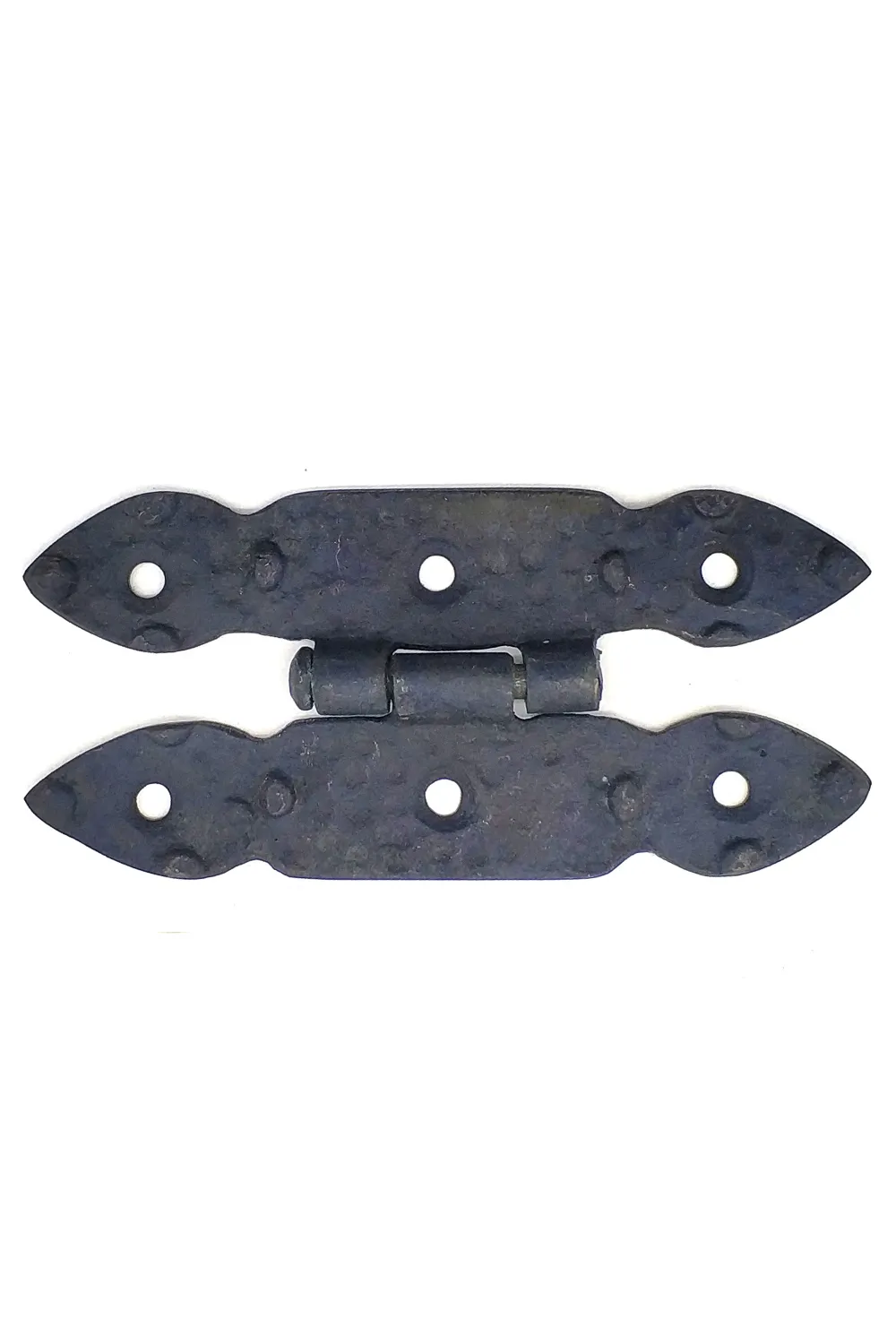 Antika Tarz Dekoratif Pirinç Düğmeli Menteşe - 117x57 mm, Oksit