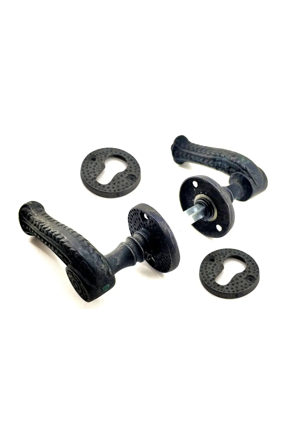 ieg™ Antika Tarz Dekoratif Pirinç Rozetli Oda Kapı Kolu - 49 mm, Oksit