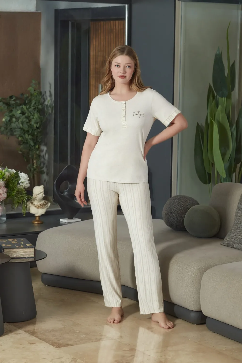 ieg™ Aqua 26573 Kadın Kısa Kol Pijama Takımı