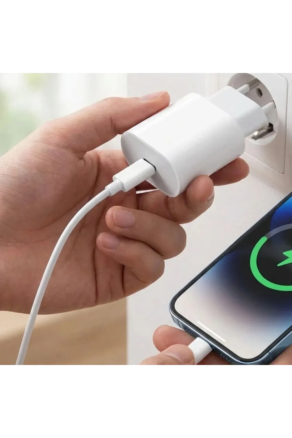 20W Hızlı Şarj Adaptörü USB-C to Lightning Kablolu – PD Destekli Süper Hızlı Şarj Cihazı