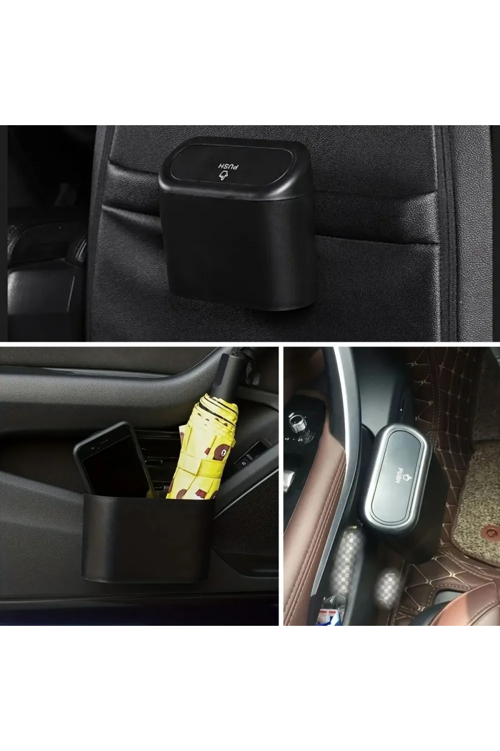 Araç İçi Takılarak Sabitlenebilen Mini Kapaklı Çöp Kovası