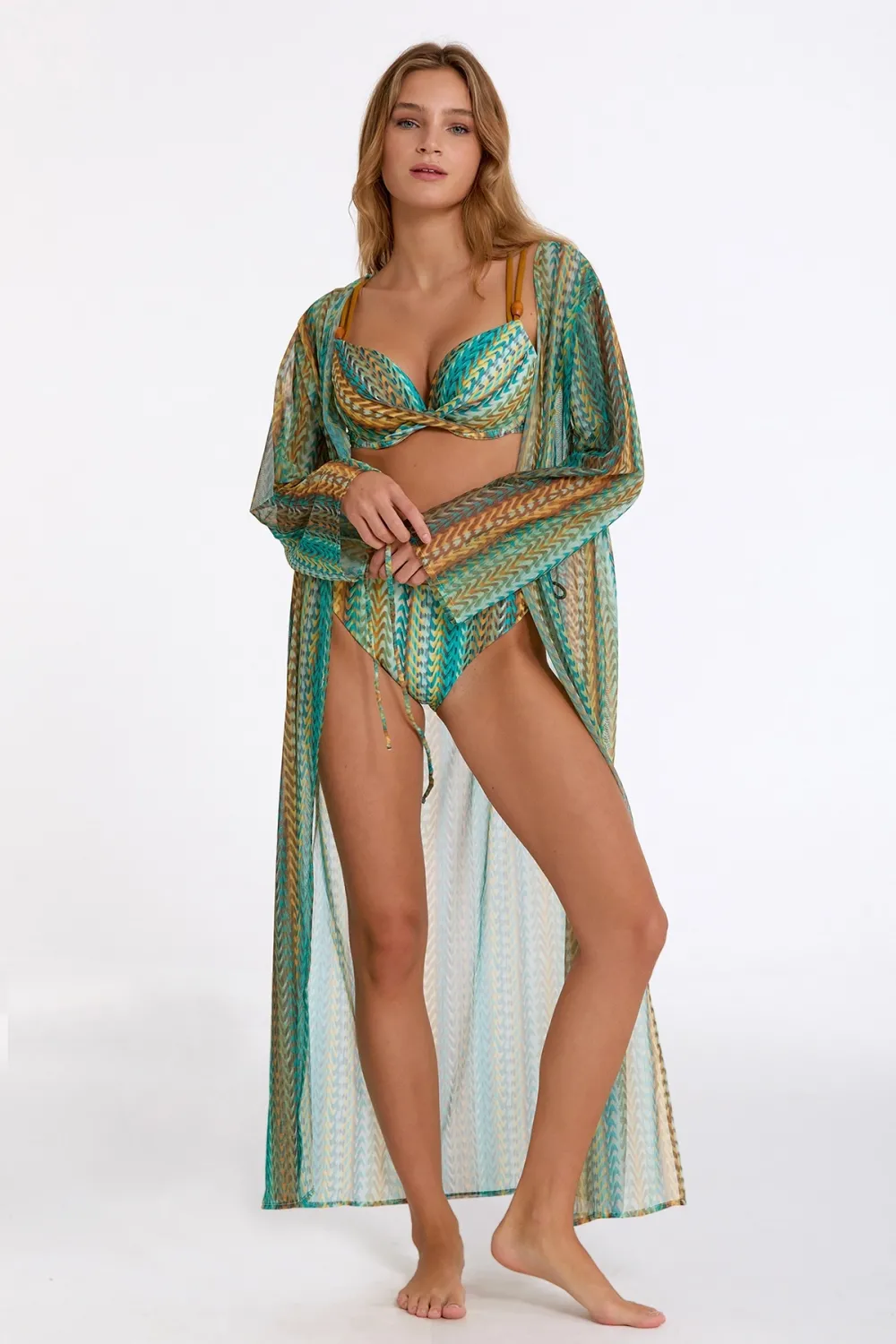 ieg™ Argento 2106-3018 Kadın Önü Açık Uzun Kaftan