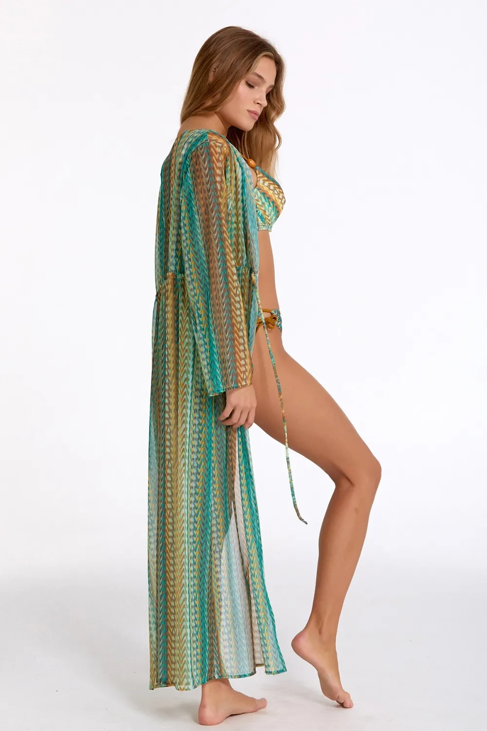 ieg™ Argento 2106-3018 Kadın Önü Açık Uzun Kaftan