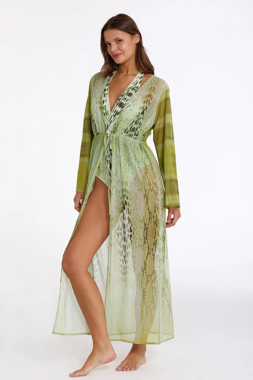 ieg™ Argento 2106-3025 Kadın Önü Açık Uzun Kaftan