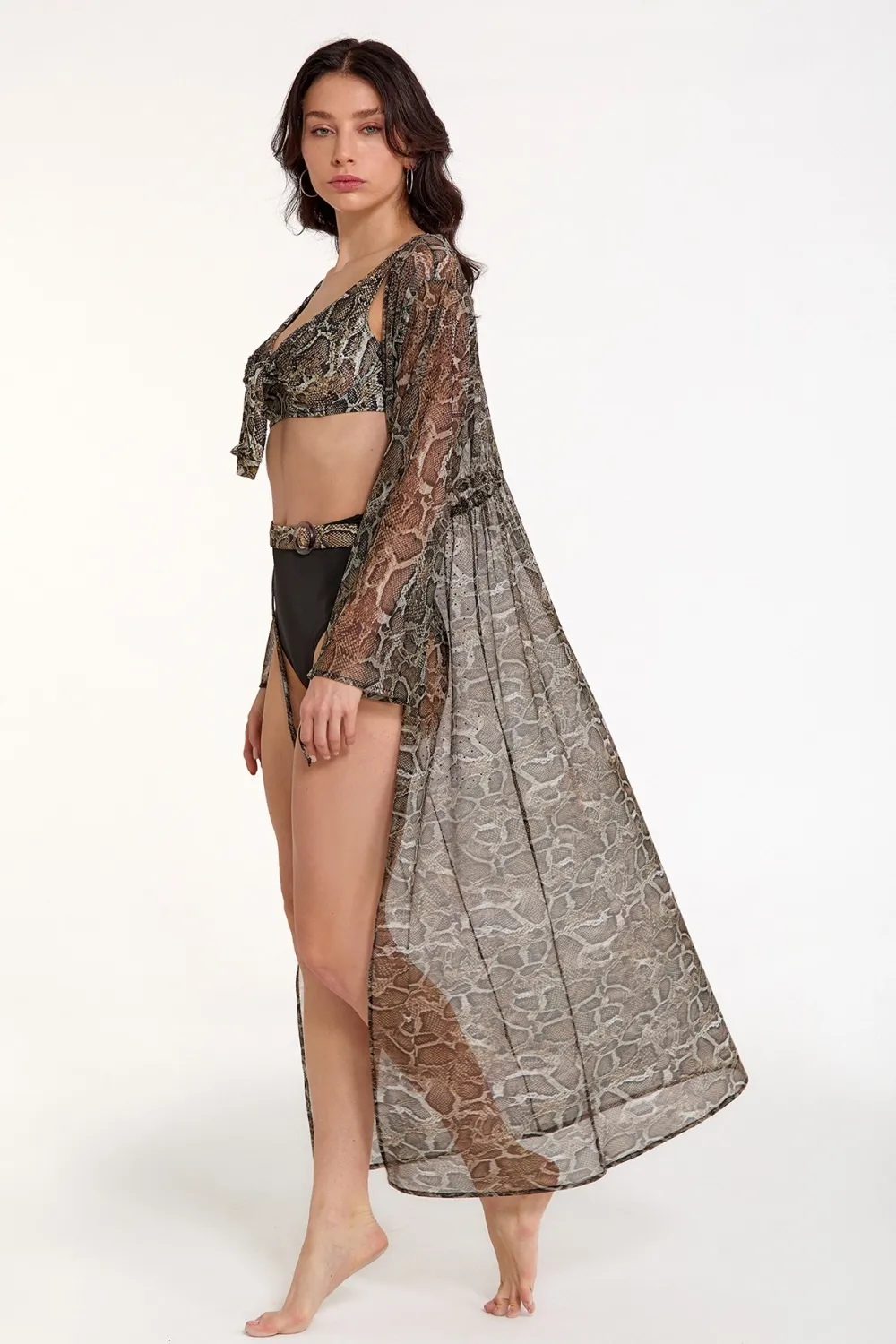 ieg™ Argento 2106-3026 Kadın Önü Açık Uzun Kaftan
