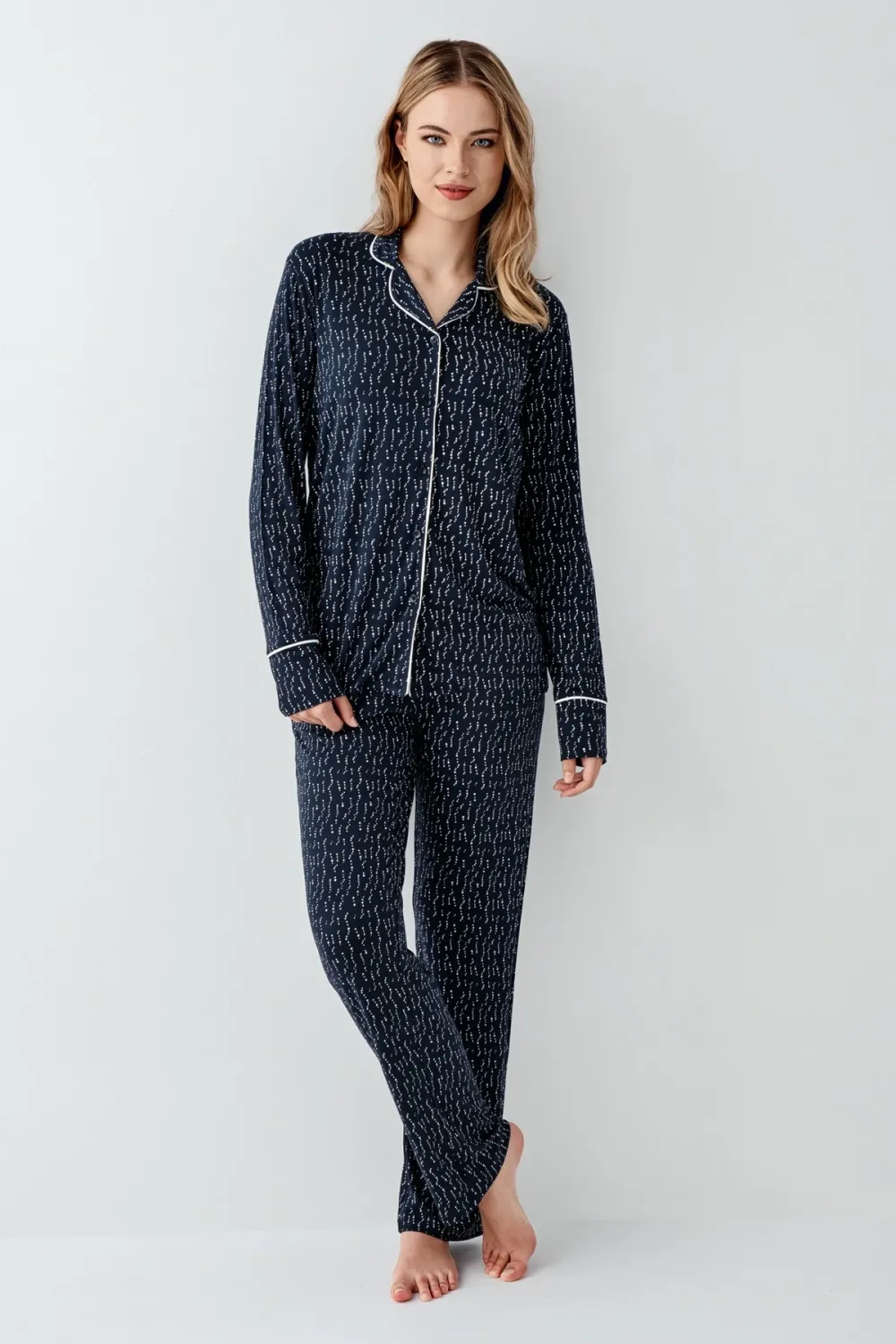 ieg™ Arnetta 3430-S Kadın Gömlek Yaka Pijama Takımı