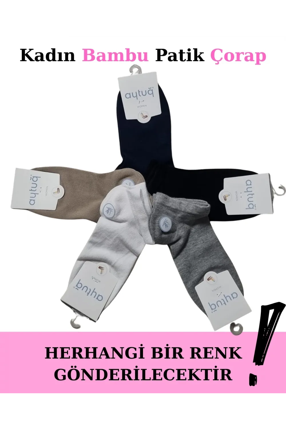 ieg™ Aytuğ 34220 Kadın Bambu Patik Çorap