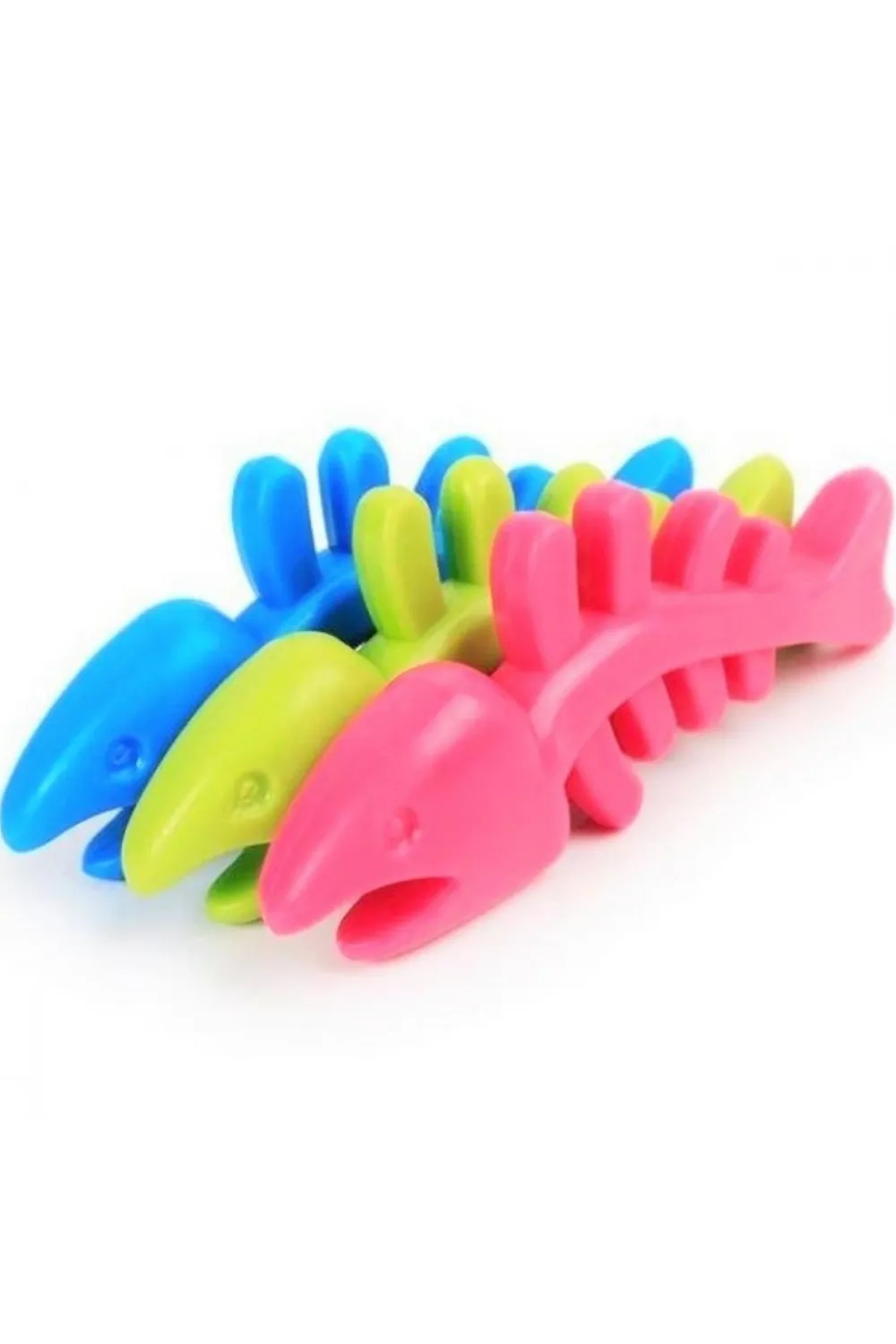 Balık Kemiği İskelet Şekilli Renkli Plastik Kedi Oyuncağı