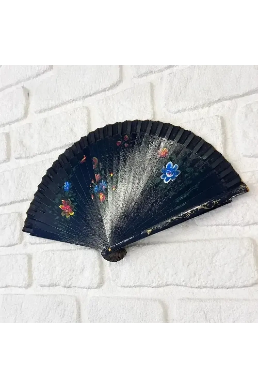Bambu Çift Taraflı Siyah Yelpaze 12li Paket