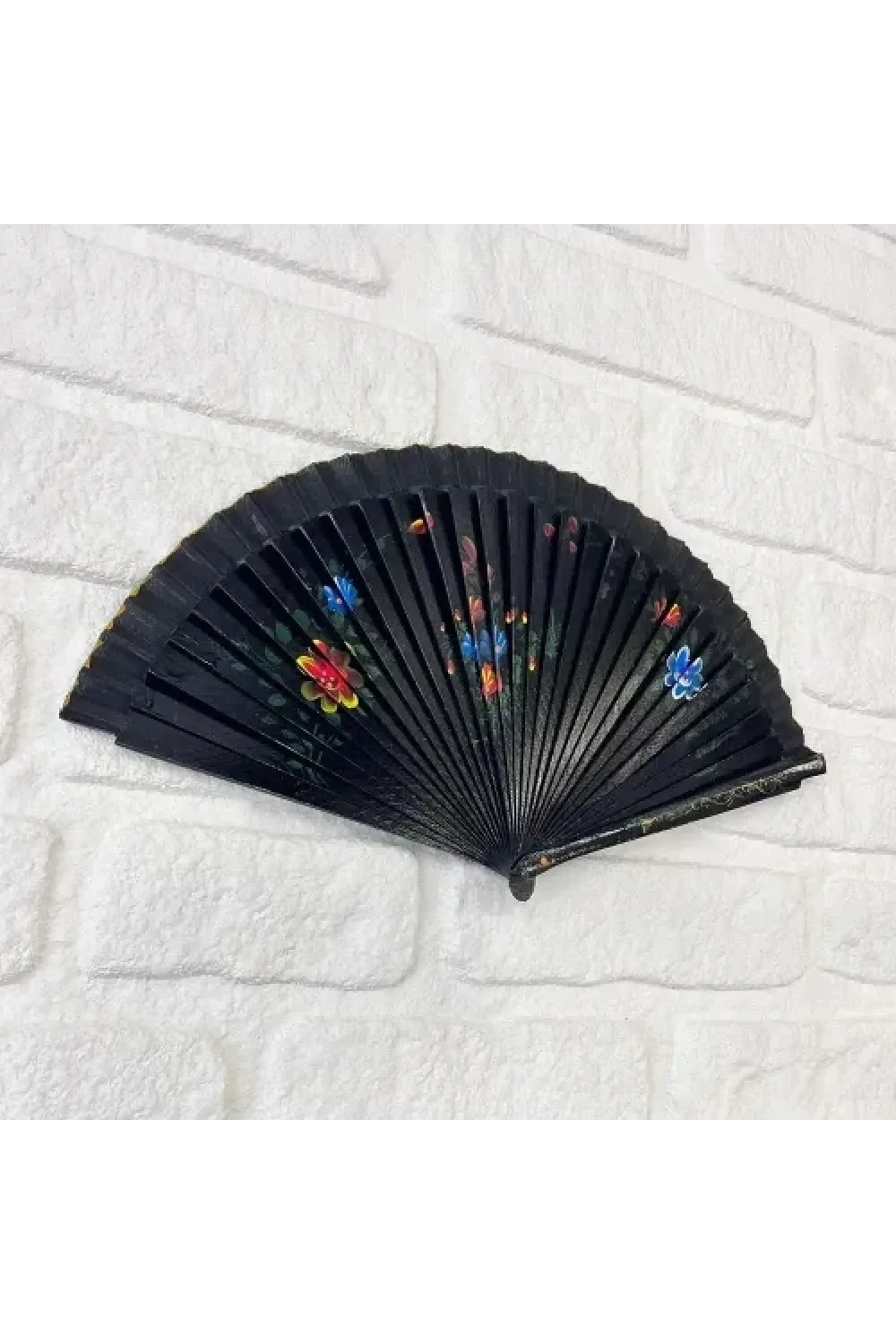 Bambu Çift Taraflı Siyah Yelpaze 12li Paket