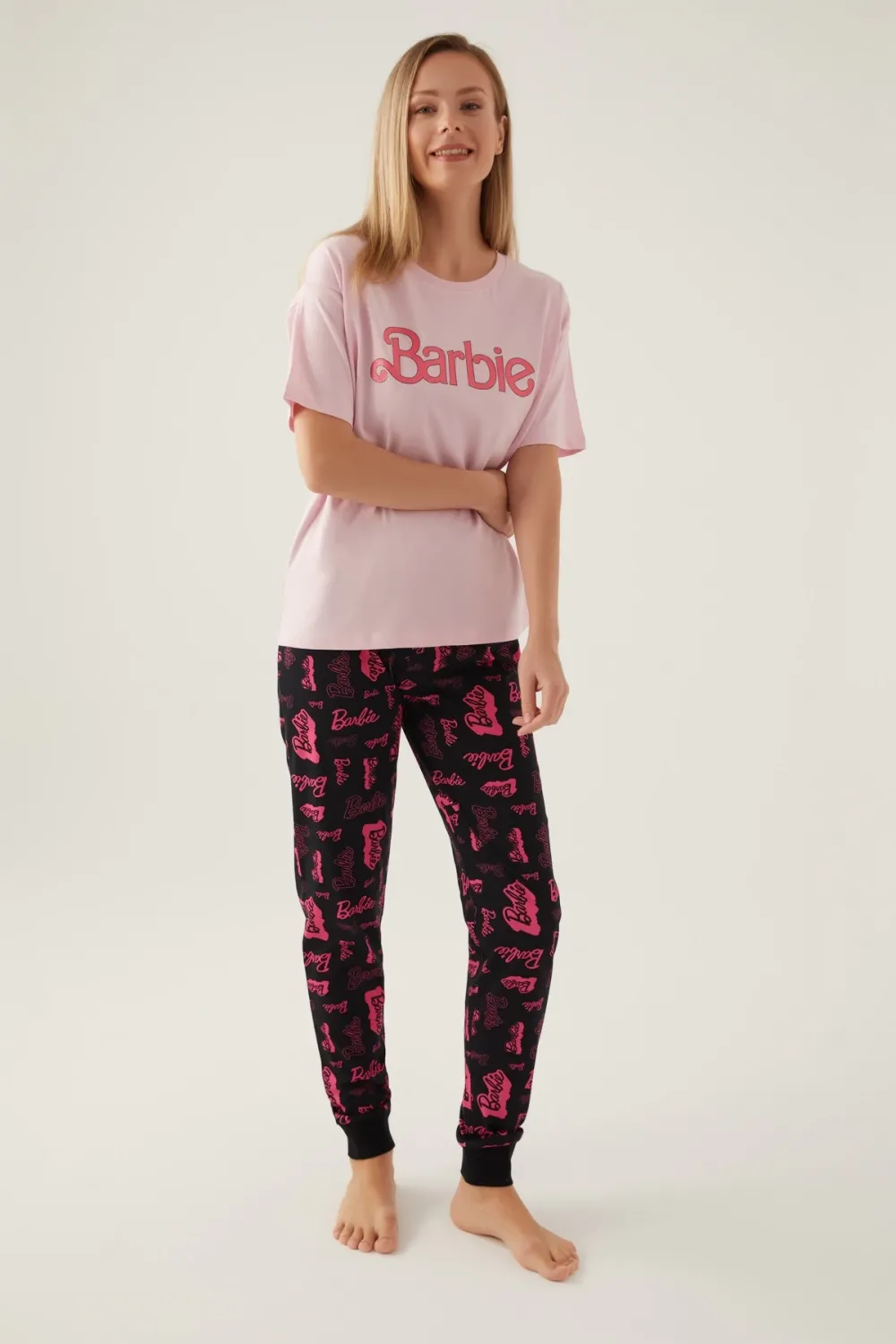 ieg™ Barbie L1704-S Kadın Kısa Kol Pijama Takımı