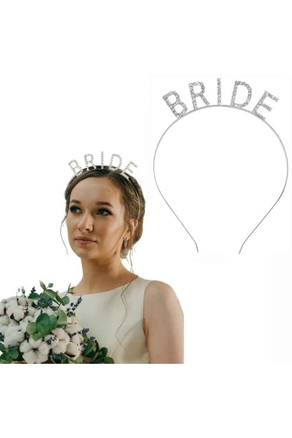 Bekarlığa Veda Bride Tacı Gümüş Renk