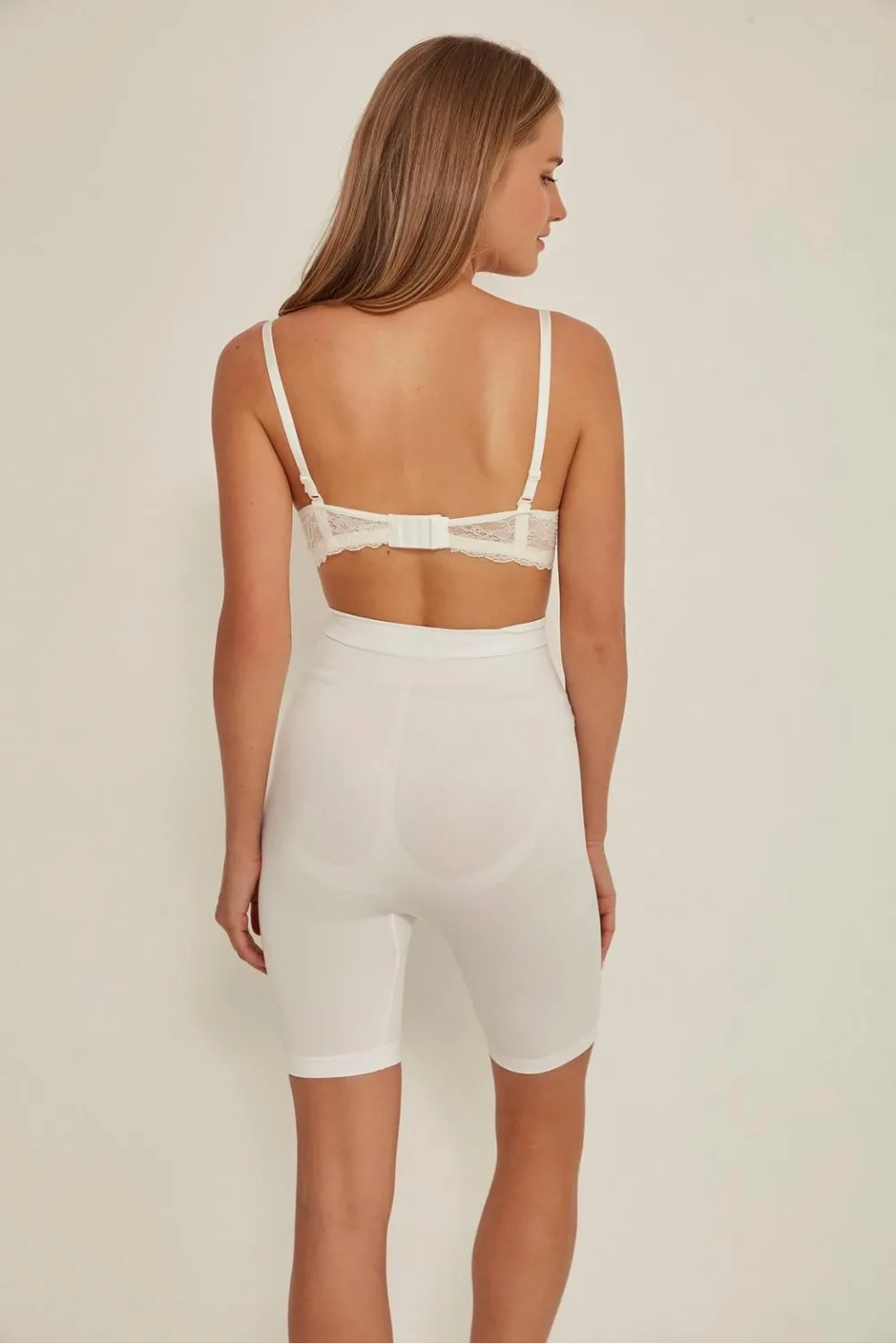Beyaz MI Emay 3005 Soft Uzun Paçalı Boxer Korse