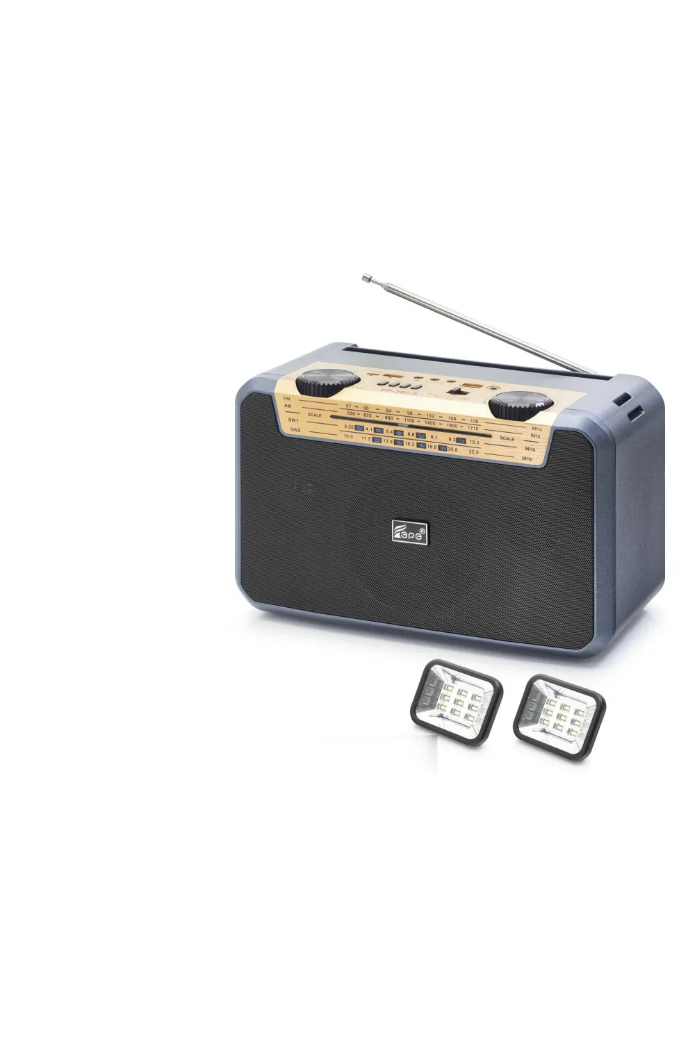 Bluetooth Fm Radyo Usb Tf Aux Solar Şarjli Çift Led Aydinlatmali Kamp Hoparlör FP397S