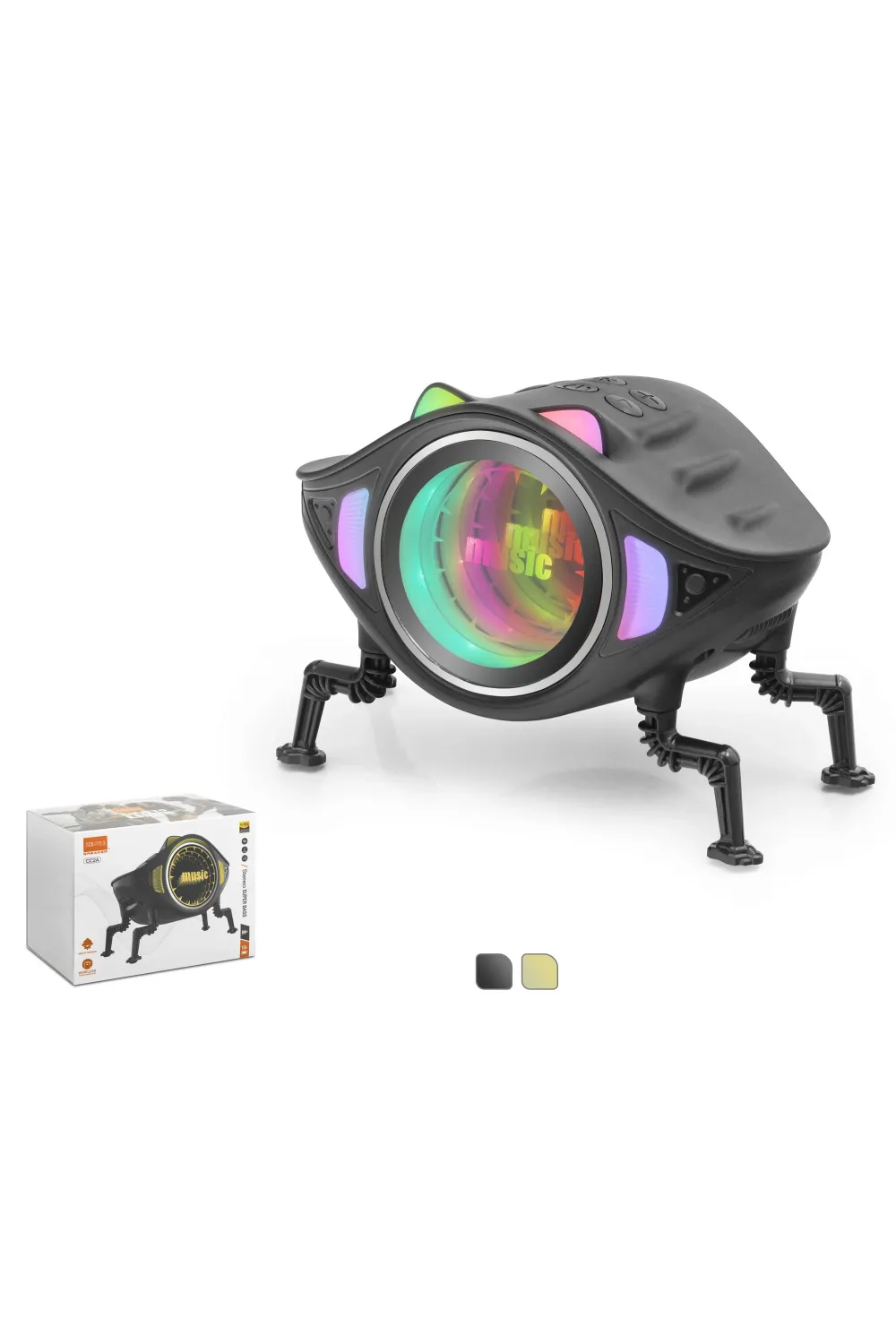 Bluetooth Masaüstü Hoparlör Robot Tasarimli Fm Rgb CC2A