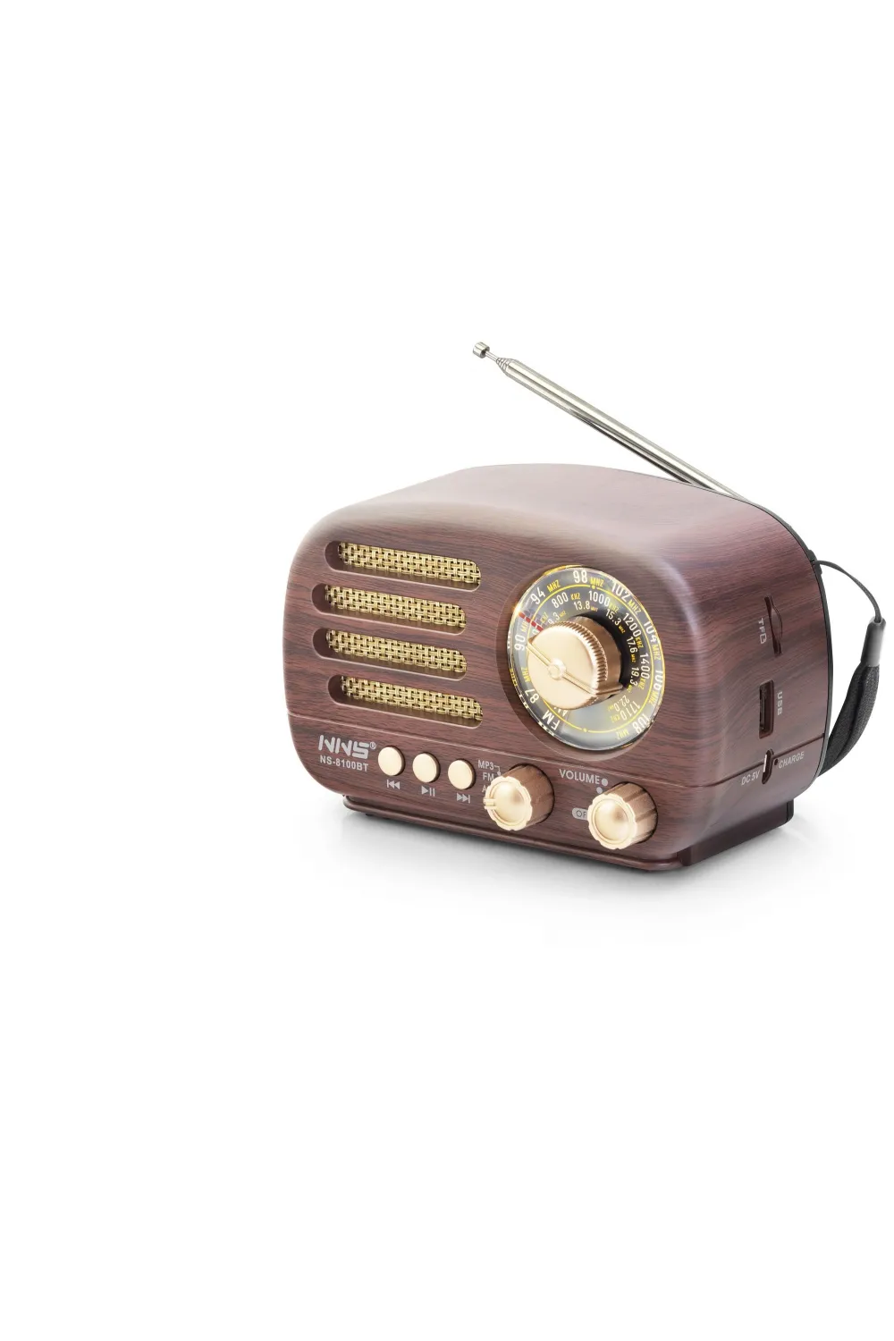 Bluetooth Nostaljik Hoparlör Fm 14.3 X 8 X 9.4 Cm NS8100BT