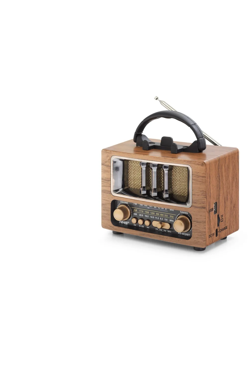 Bluetooth Nostaljik Hoparlör Fm 16.7 X 9.5 X 13.8 Cm NS6638BT