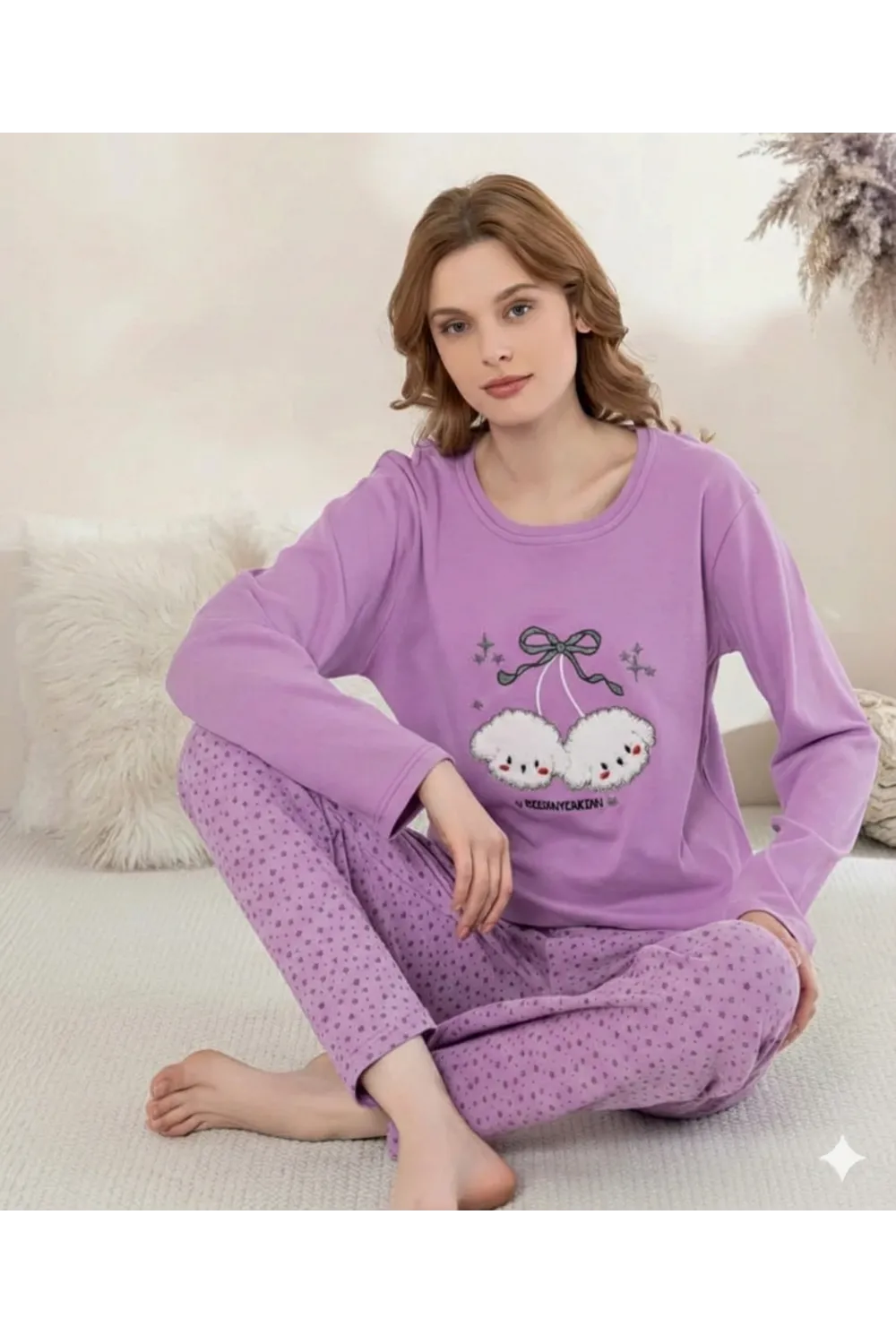 ieg™ Boyraz 0351 Kadın Penye Uzun Kol Pijama Takımı