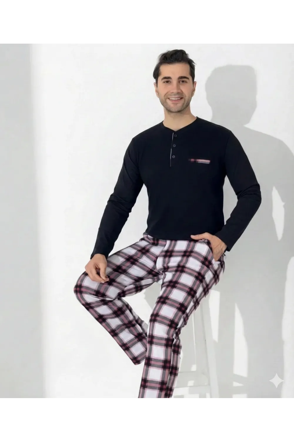 ieg™ Boyraz 0401 Erkek Uzun Kol Pijama Takımı