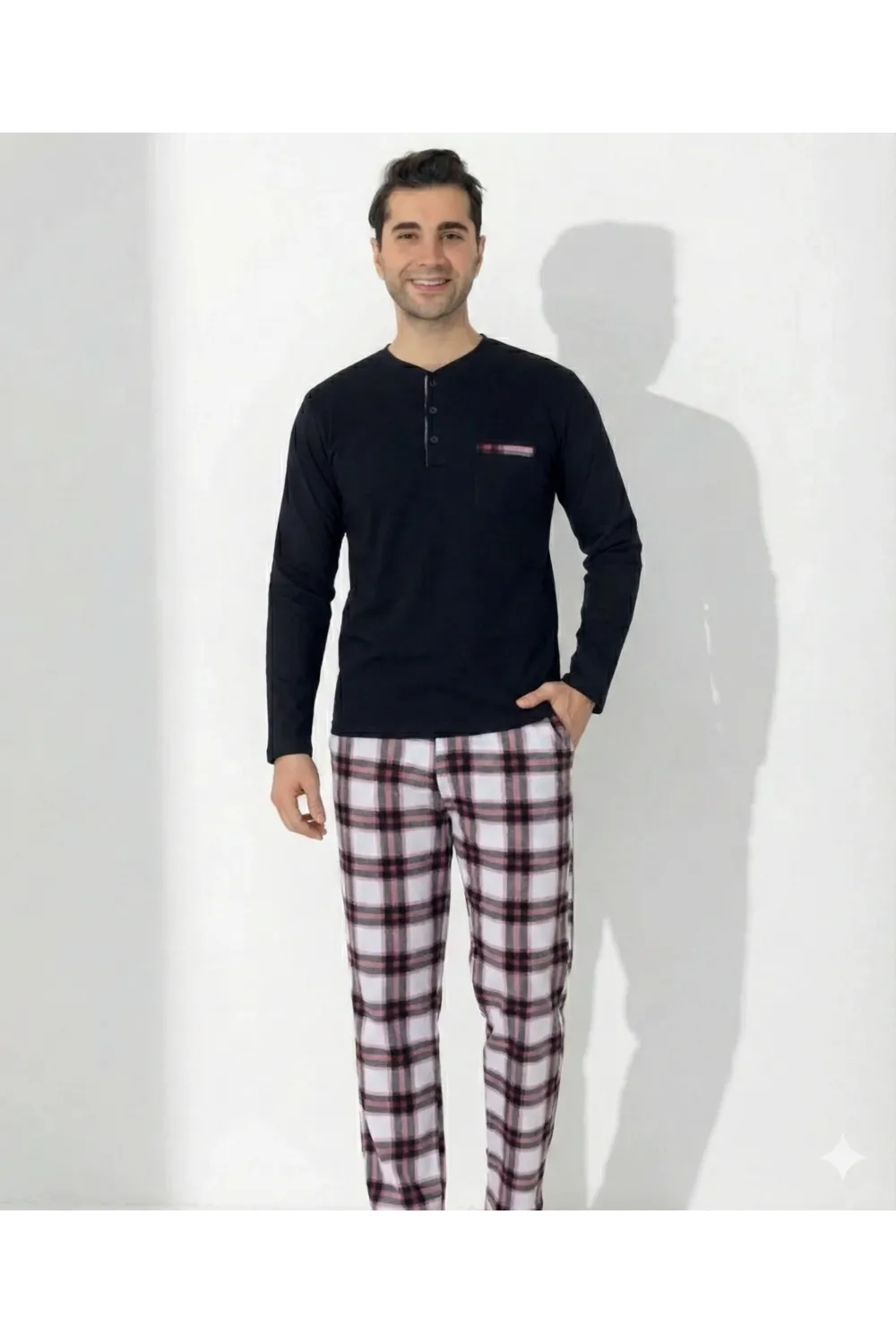 ieg™ Boyraz 0401 Erkek Uzun Kol Pijama Takımı