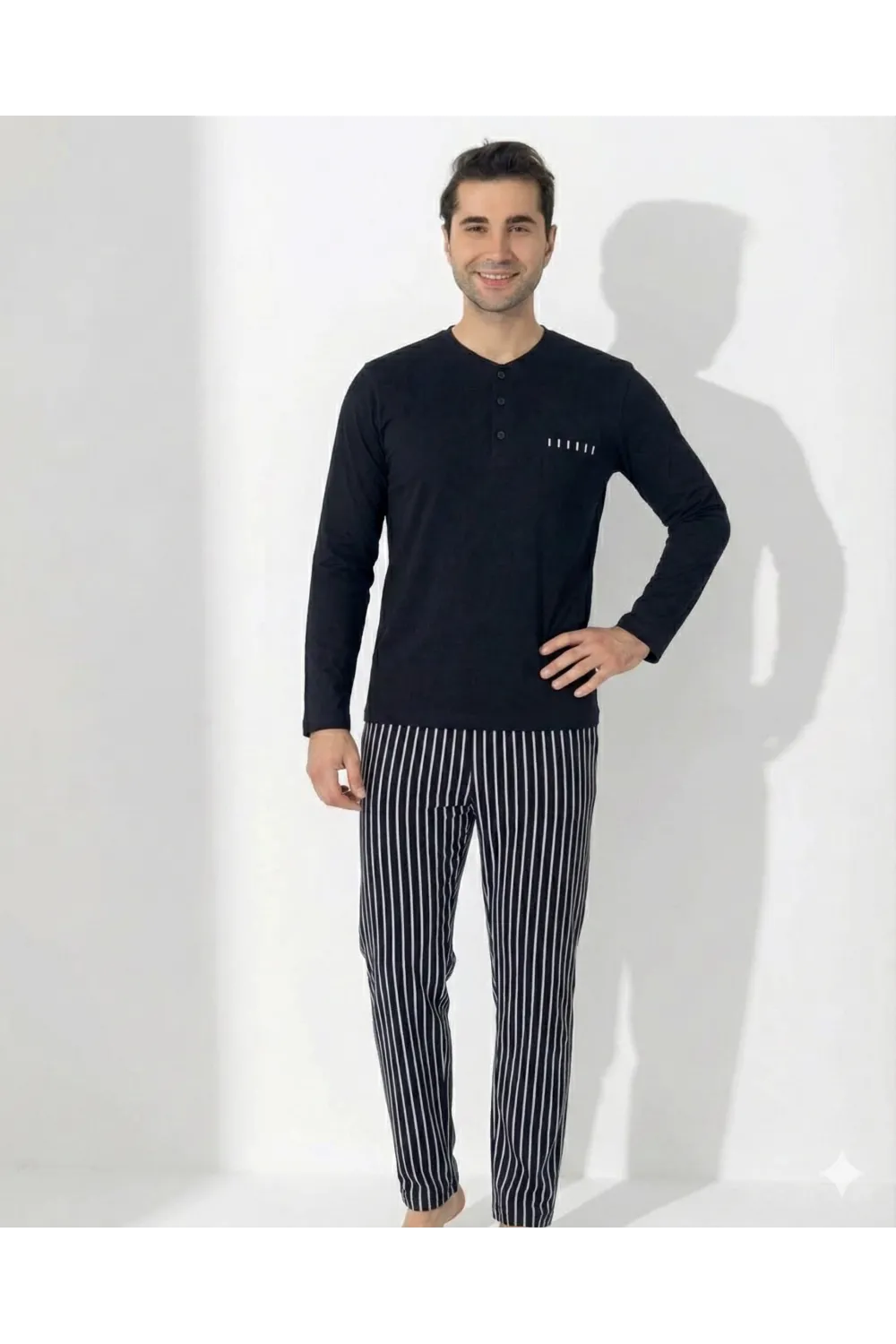 ieg™ Boyraz 0405 Erkek Uzun Kol Pijama Takımı