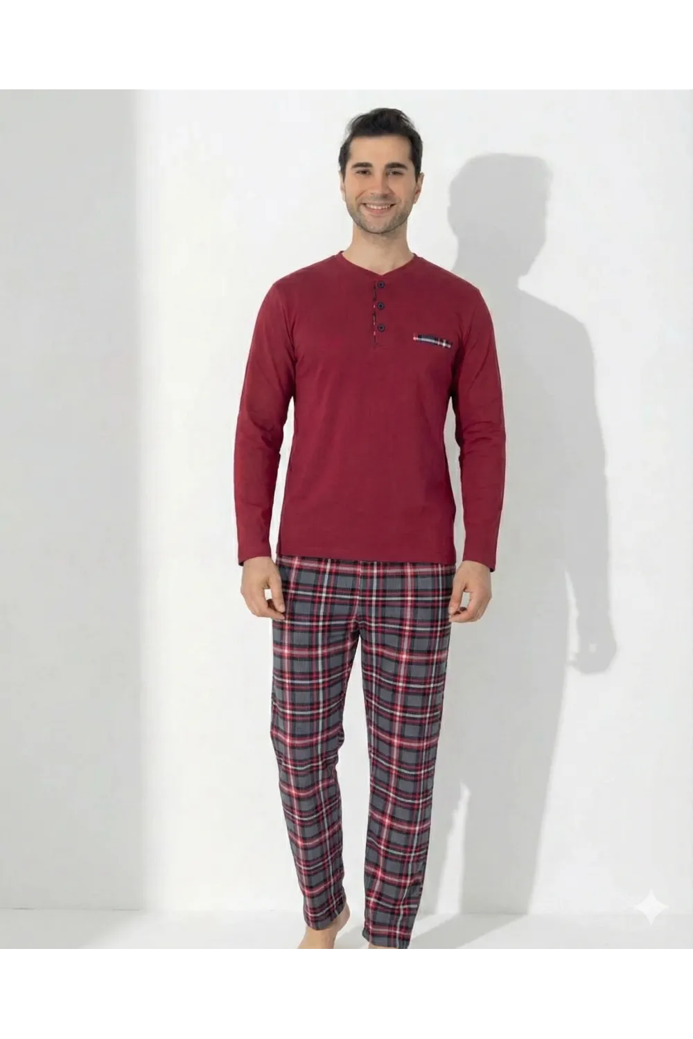 ieg™ Boyraz 0406 Erkek Uzun Kol Pijama Takımı