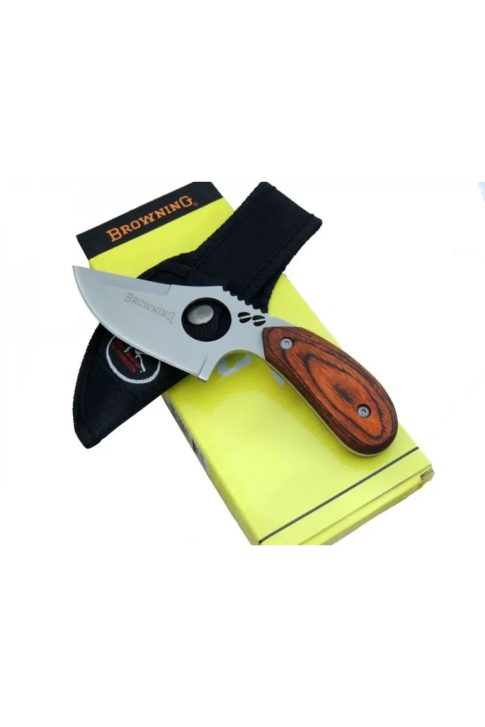 ieg™ Browning 087 Yüzme Kamp Bıçak 16 cm - Ahşap Sap, Özel Kılıflı
