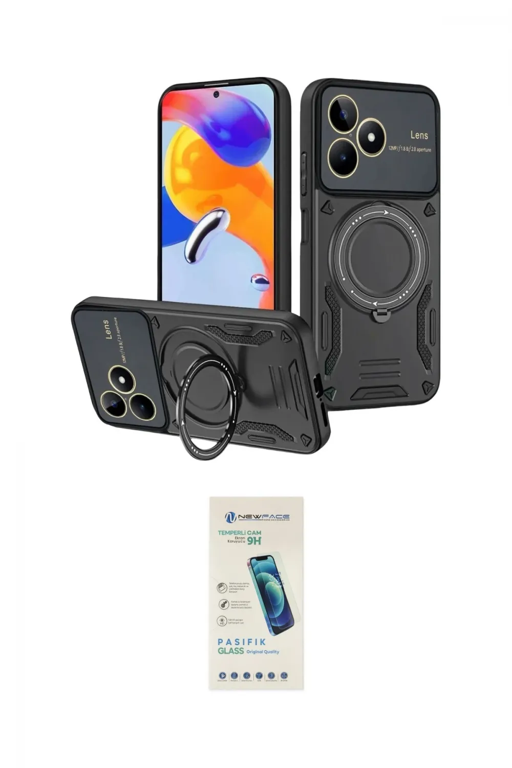 ieg™ C53 Kılıf Kıvılcım Modern Serisi - Şeffaf Pasifik Cam Ekran Koruyucu