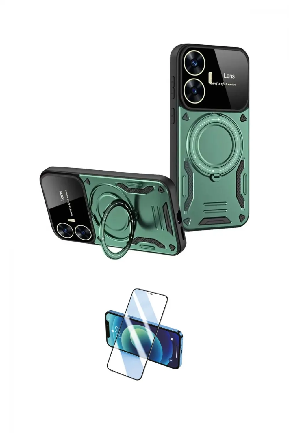 ieg™ C55 Kılıf Kıvılcım Modern Serisi - Siyah 3D Antistatik Cam Ekran Koruyucu