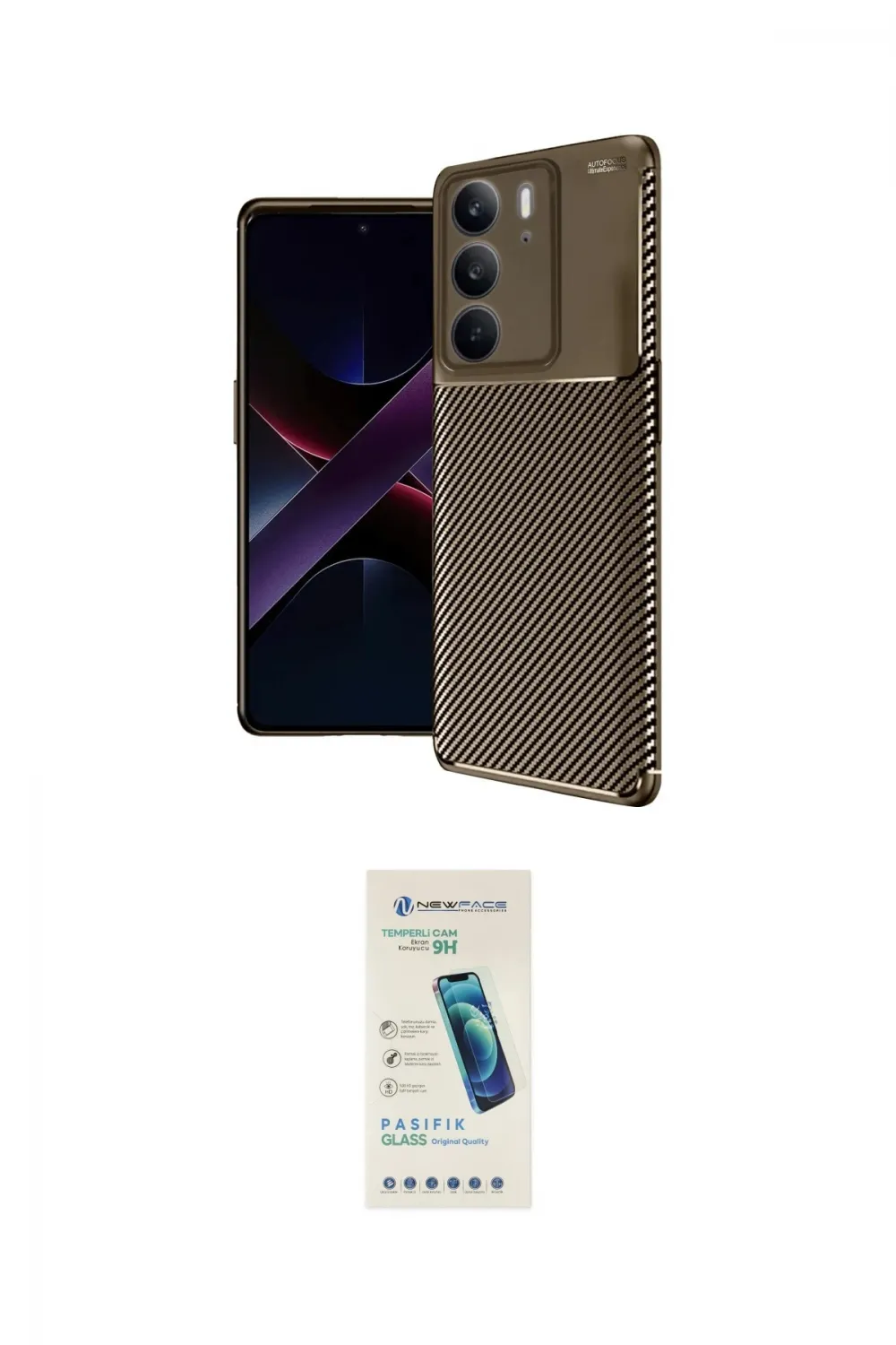 ieg™ C75 4G Kılıf Eksen Form Prime - Şeffaf Pasifik Cam Ekran Koruyucu