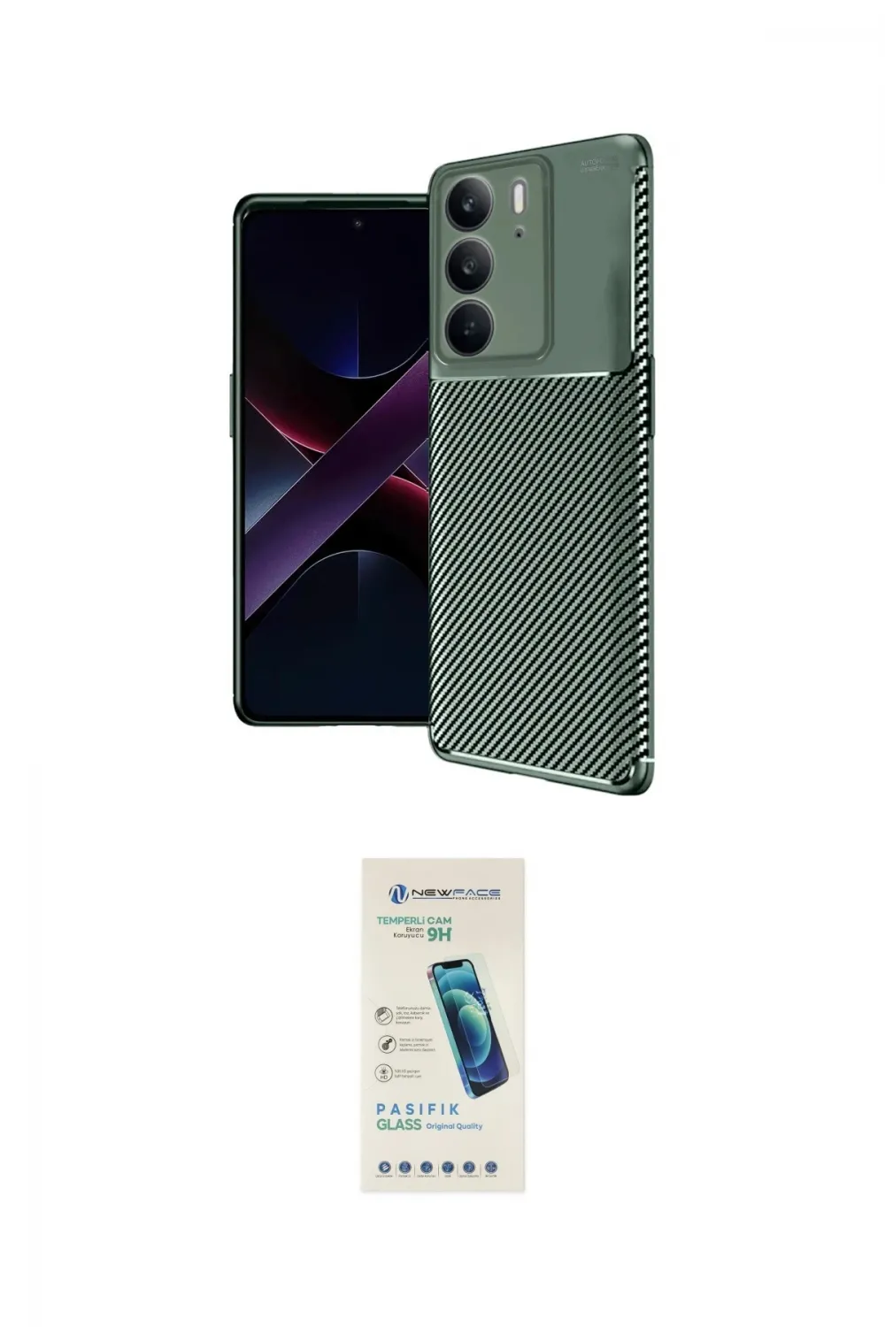 ieg™ C75 4G Kılıf Eksen Form Prime - Şeffaf Pasifik Cam Ekran Koruyucu