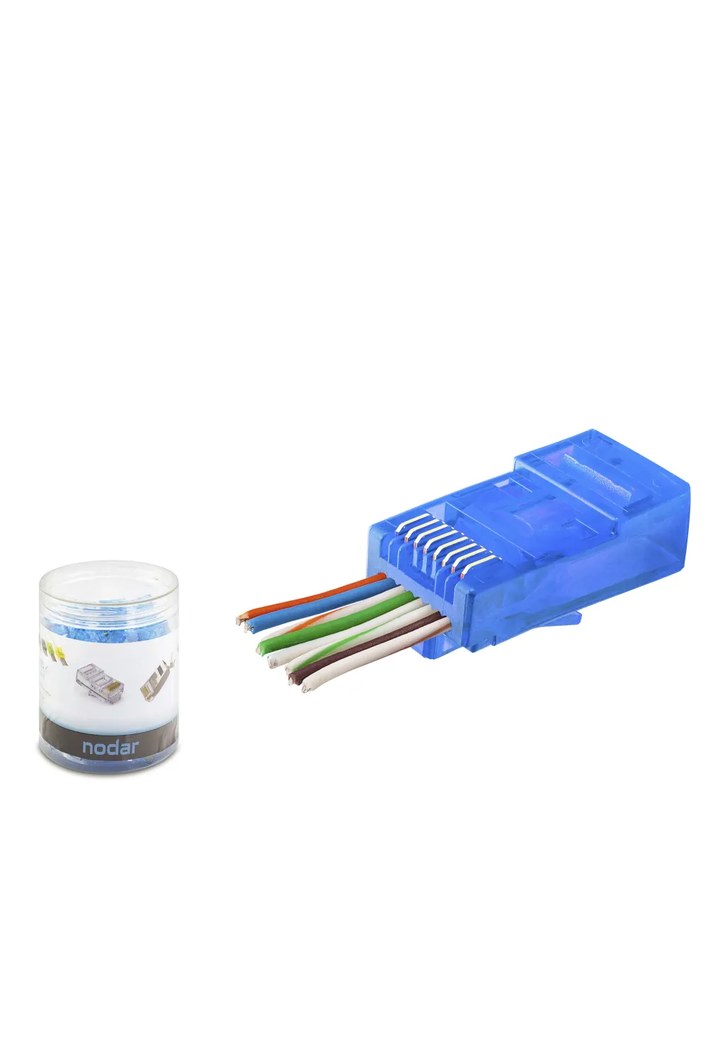 Cat6 Ez Rj45 Konnektör - 100 Adet Mavi / Özel Plastik Kutulu ND2404