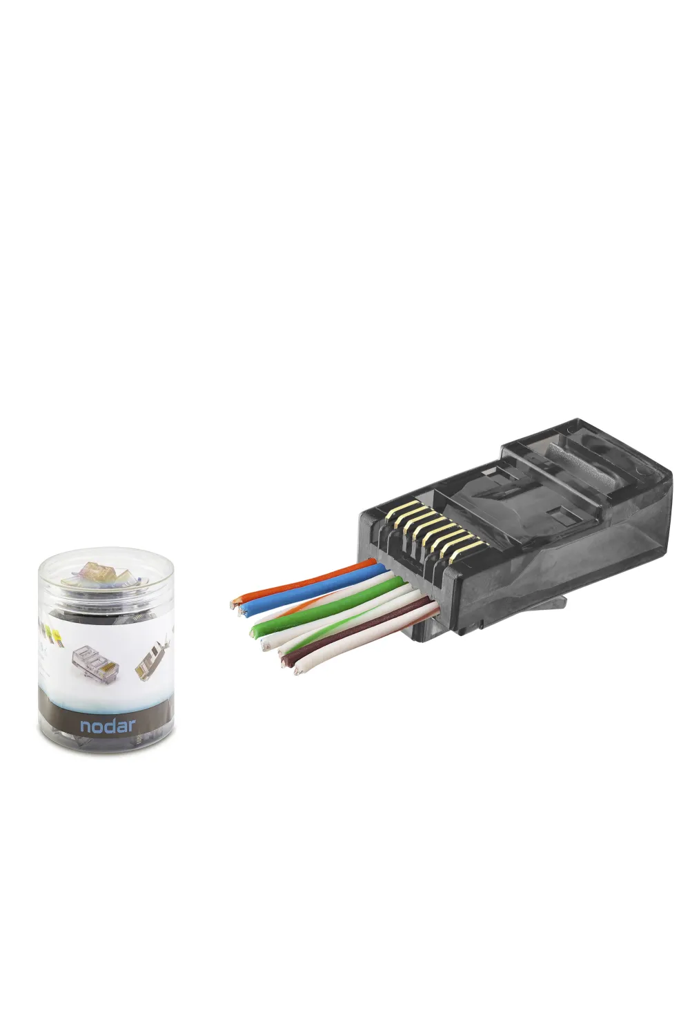 Cat6 Ez Rj45 Konnektör - 100 Adet Siyah / Özel Plastik Kutulu ND2402