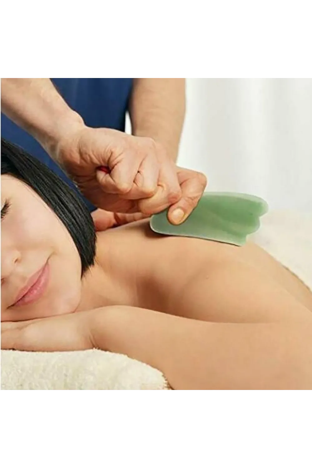 Çift Taraflı 2li Cilt Yüz Masaj Aleti Jade Roller Yeşim  Taşı Seti