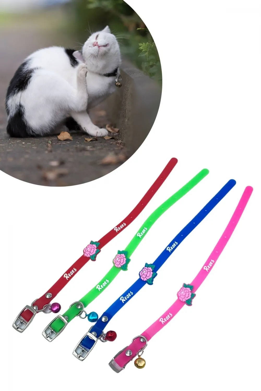 ieg™  Çıngıraklı Zilli Sevimli Renkli Slikon Kedi Köpek Boyun Tasması