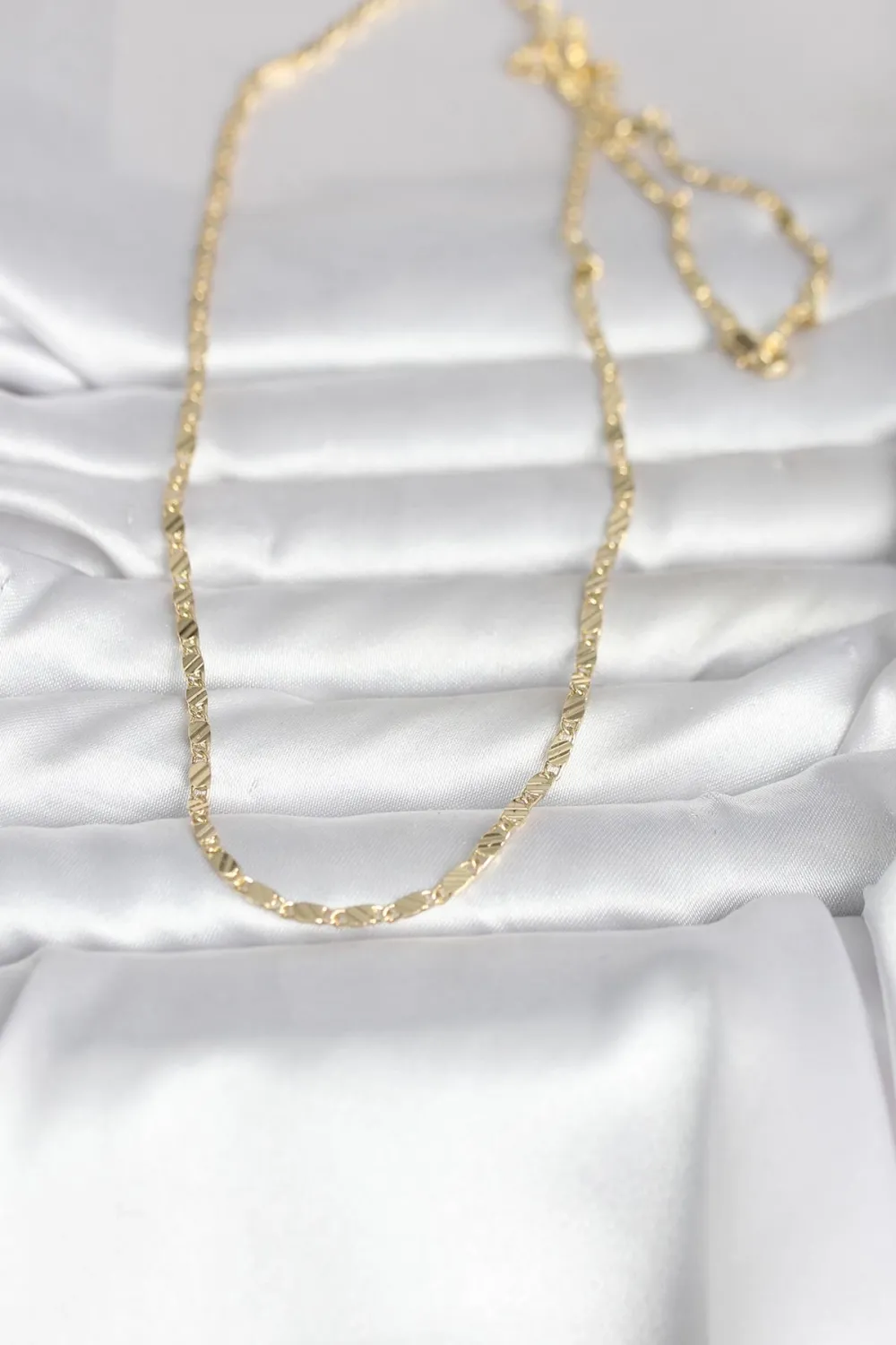 CM 14K Gold Renk Çizgi Lazer Model 60 cm Kadın Kolye TJ-BKO10982