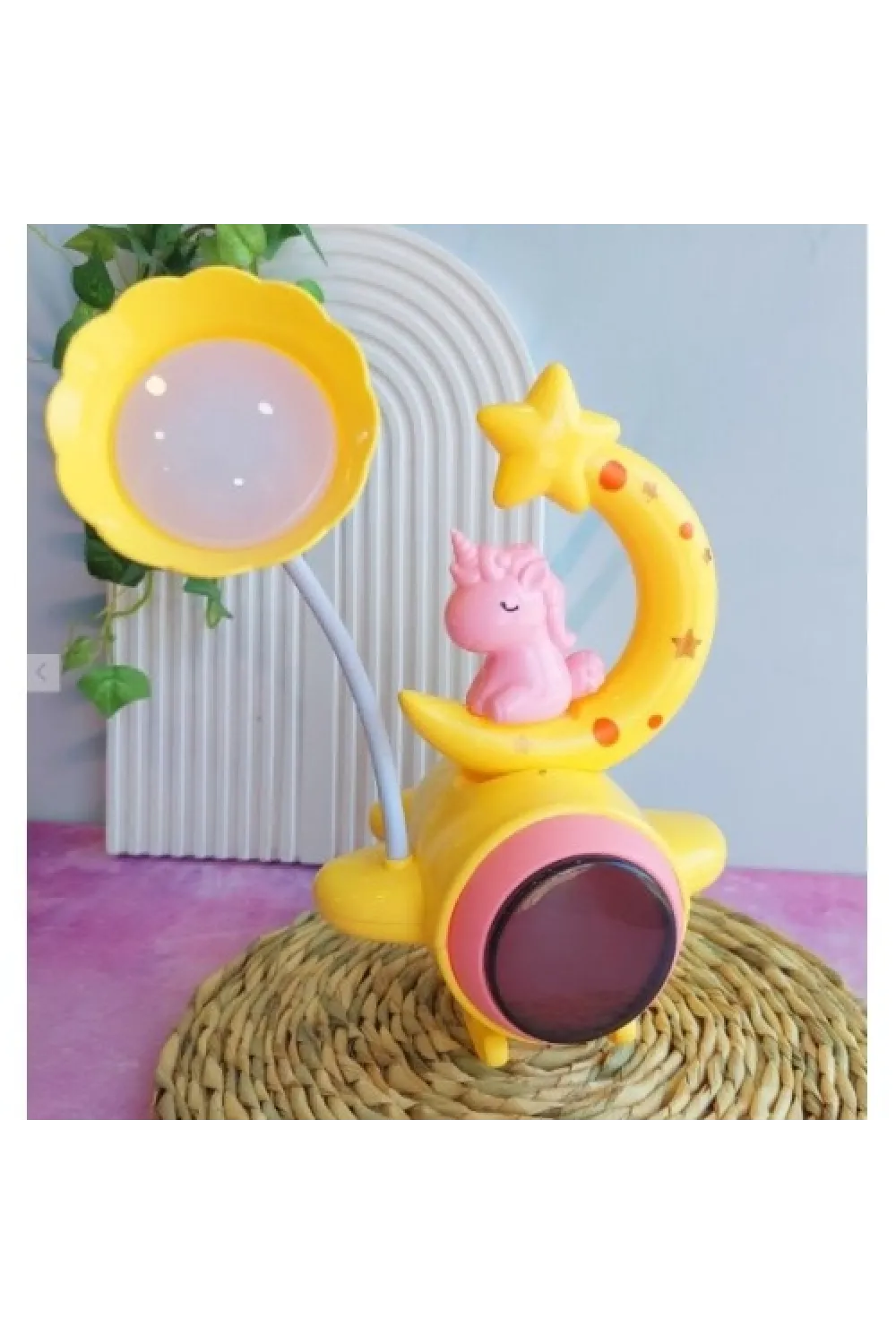 Çocuk Odası Ay ve Unicorn Desenli Gece Lambası