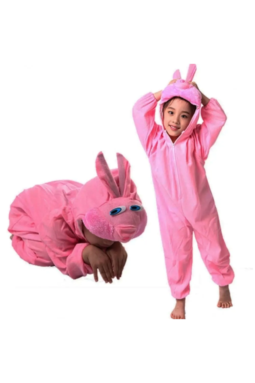 Çocuk Tavşan Kostümü Pembe Renk 2-3 Yaş
