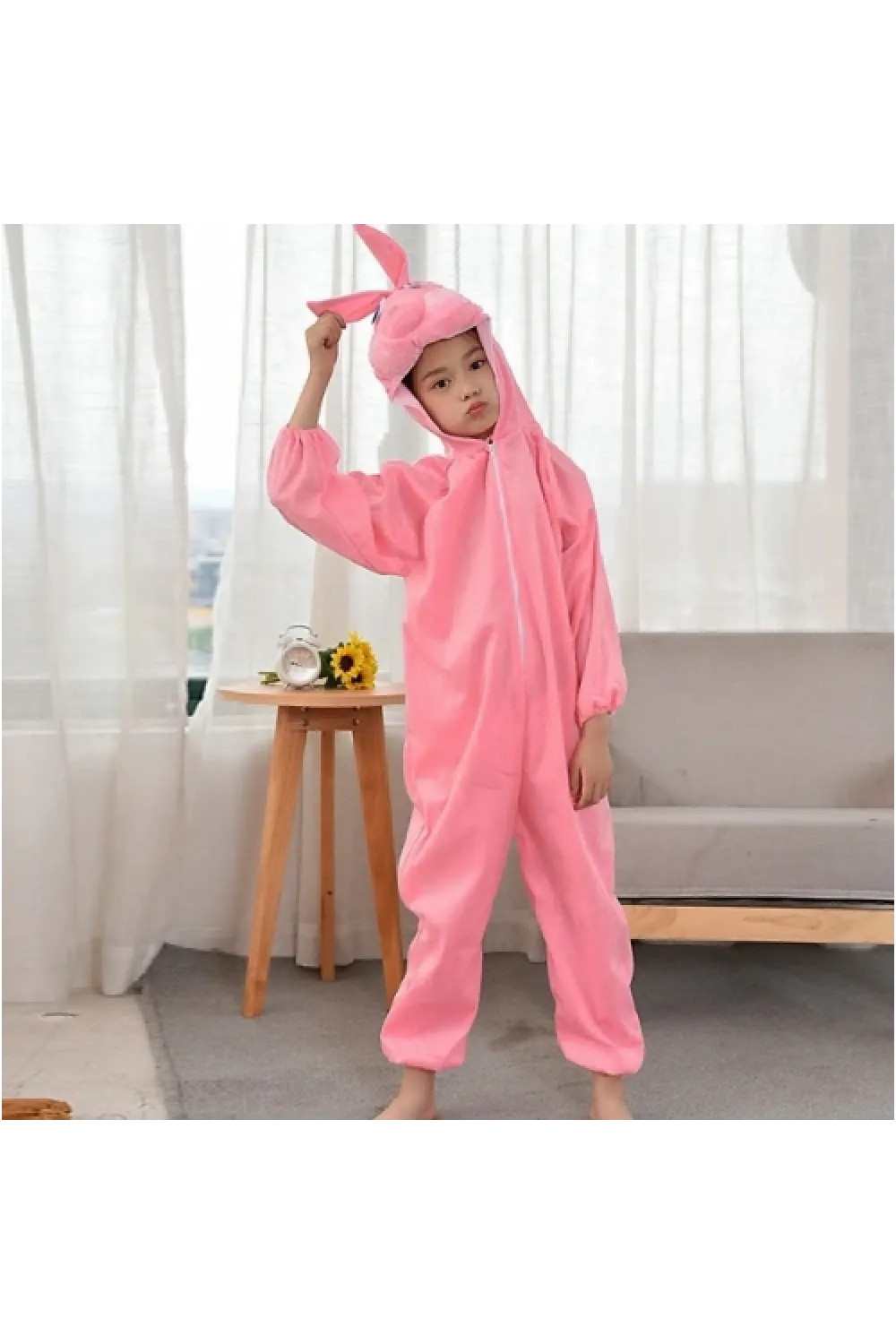 Çocuk Tavşan Kostümü Pembe Renk 4-5 Yaş