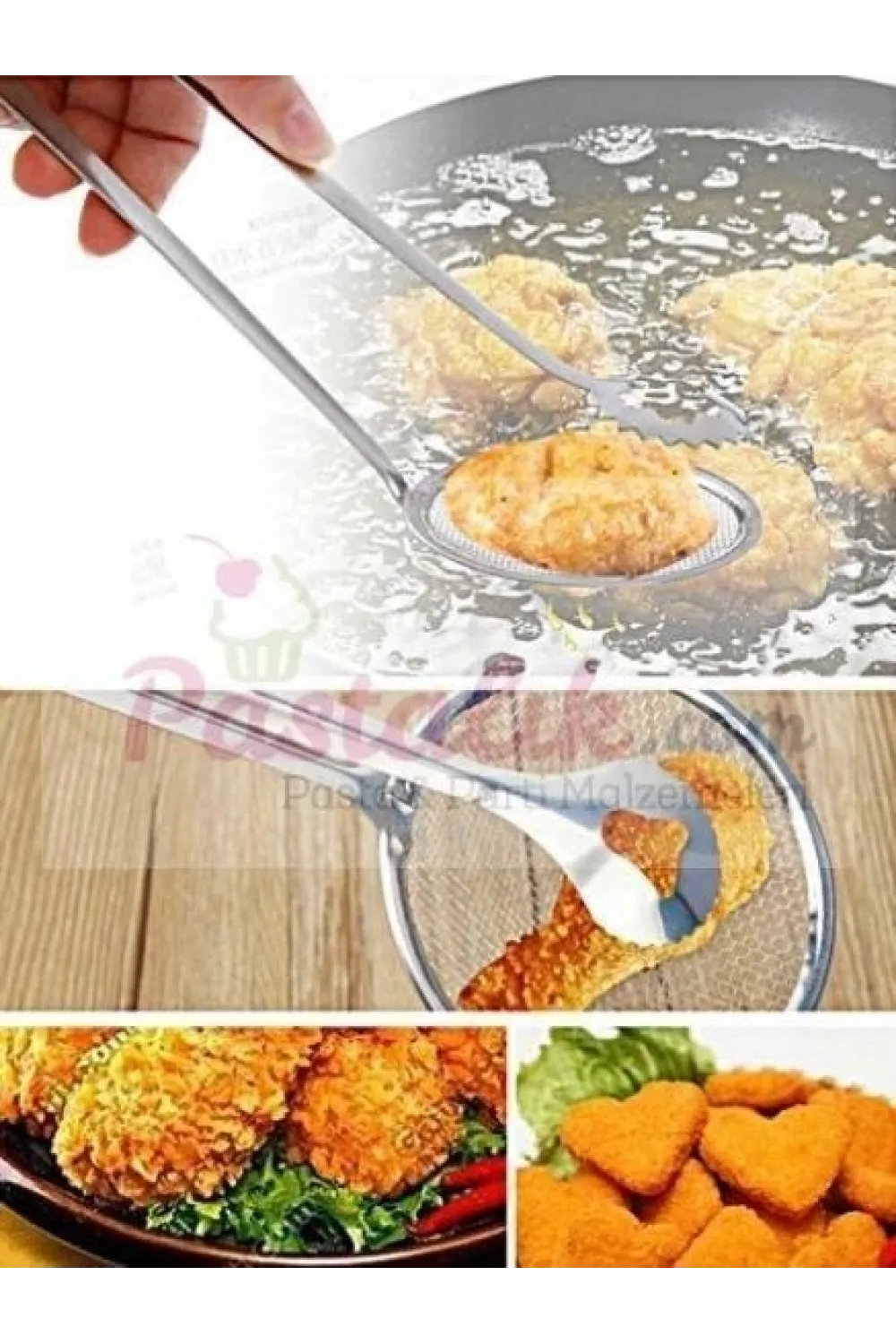 Çok Amaçlı Süzgeçli Paslanmaz Metal Haşlama Ve Kızartma Maşası