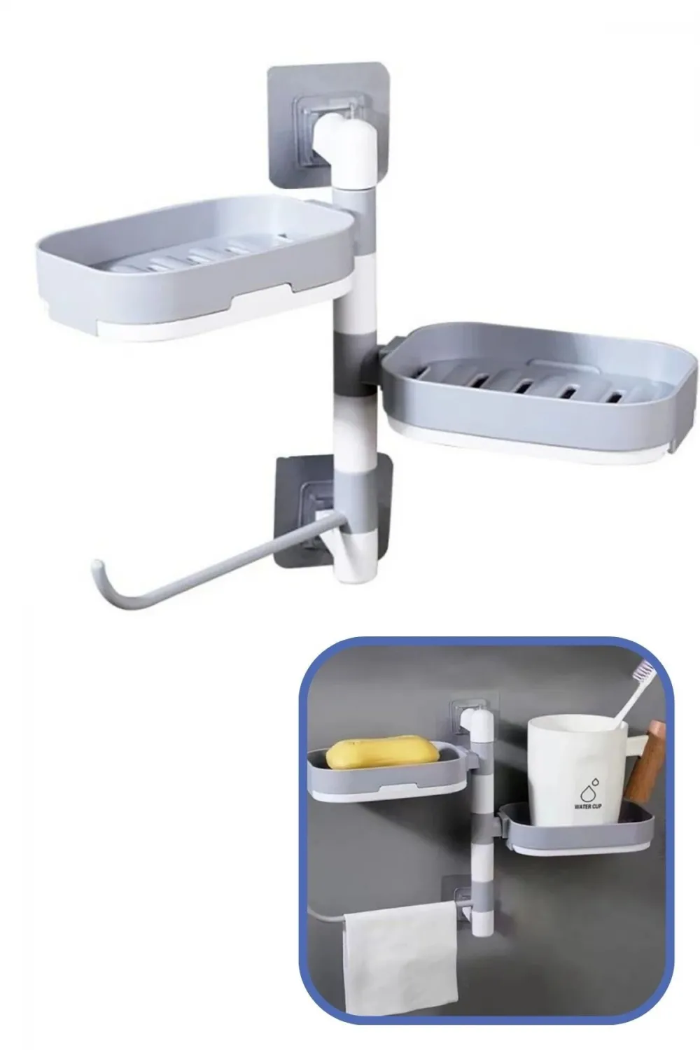 Çoklu Sabun Tutucu Fonksiyonel Banyo Sabunluk