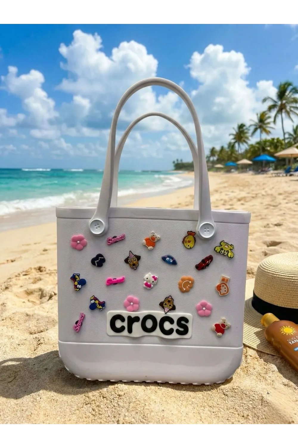 ieg™ Crocs Stil Jibbitzli Kadın Plaj Çantası