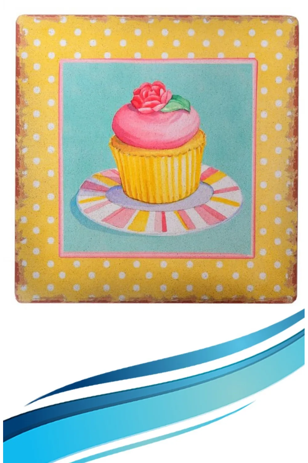 Decotown Duvar Panosu 40*40 Cup Cake Muffin Motifli Duvar Süsü