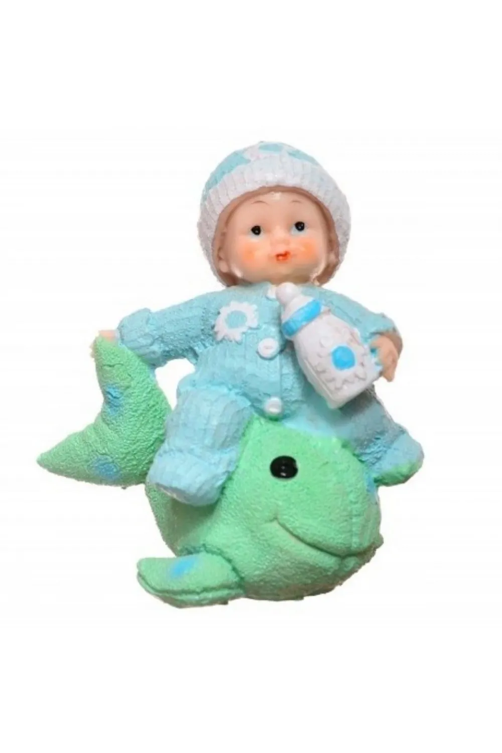 Decotown Hediyelik Sevimli Mavi Bebek Biblo Polyester Süs Eşyası
