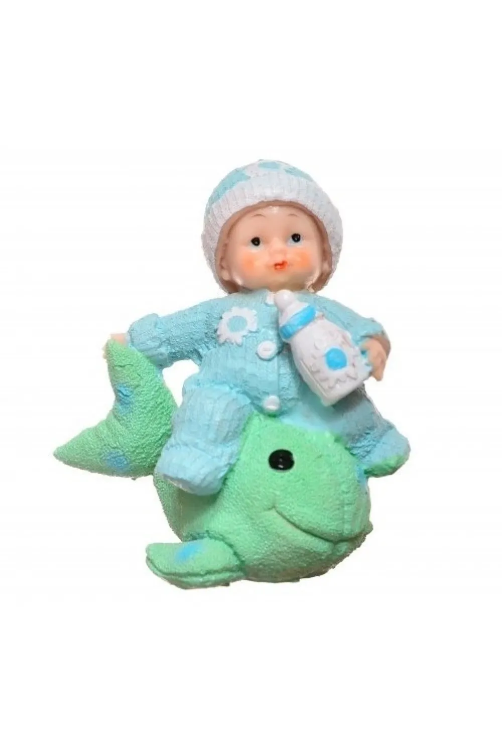 Decotown Hediyelik Sevimli Mavi Bebek Biblo Polyester Süs Eşyası