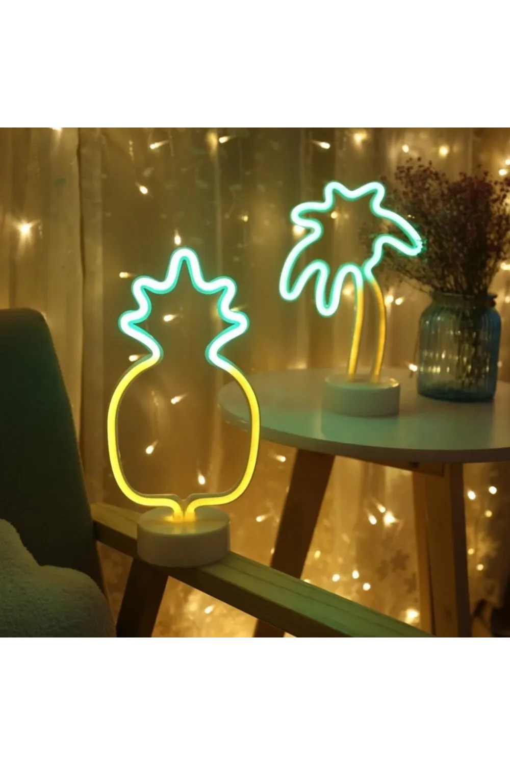 Dekoratif Ananaslı Neon Led Masa Ve Gece Lambası Hediyelik Lamba
