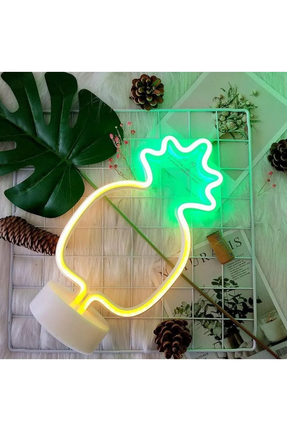 Dekoratif Ananaslı Neon Led Masa Ve Gece Lambası Hediyelik Lamba