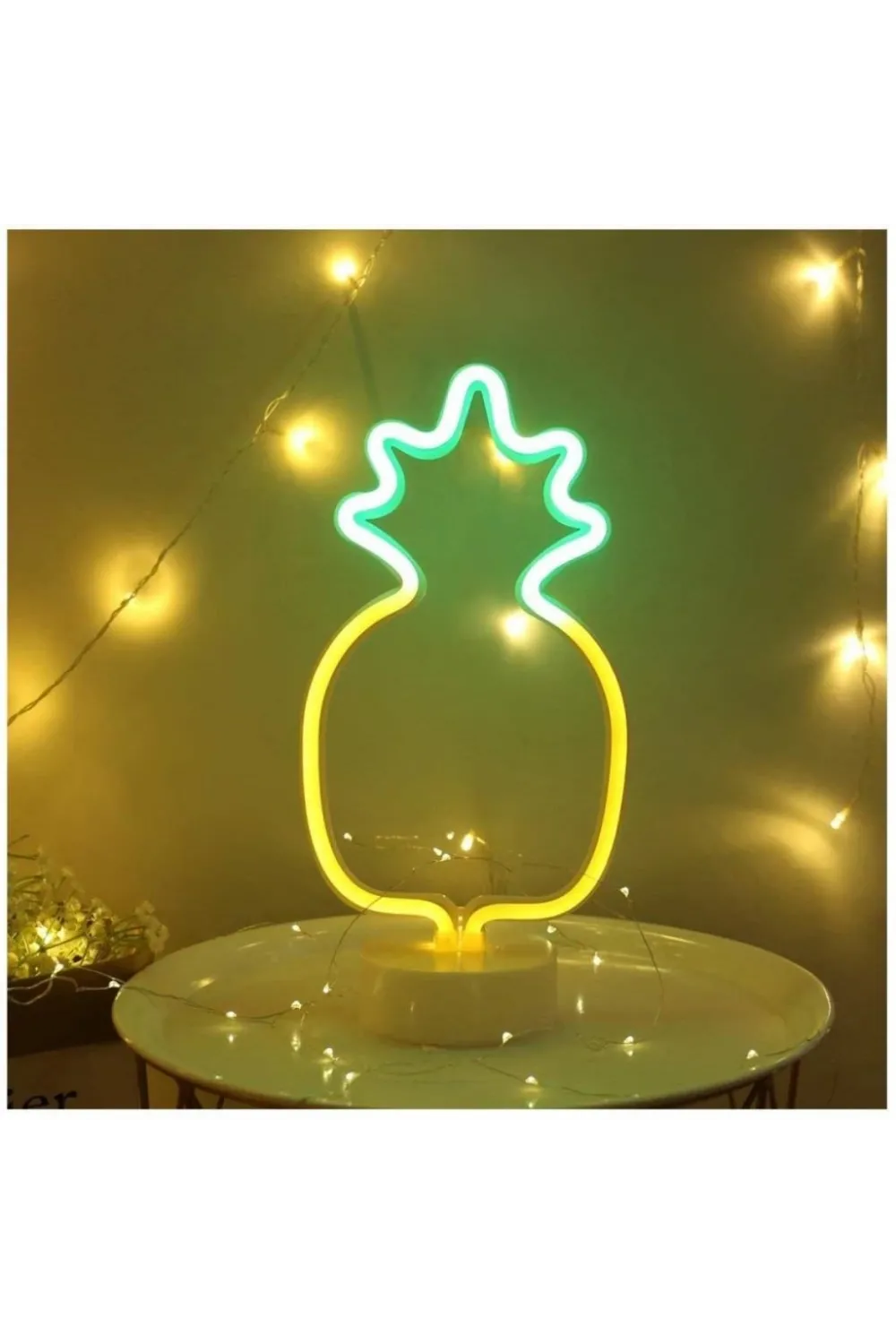 Dekoratif Ananaslı Neon Led Masa Ve Gece Lambası Hediyelik Lamba
