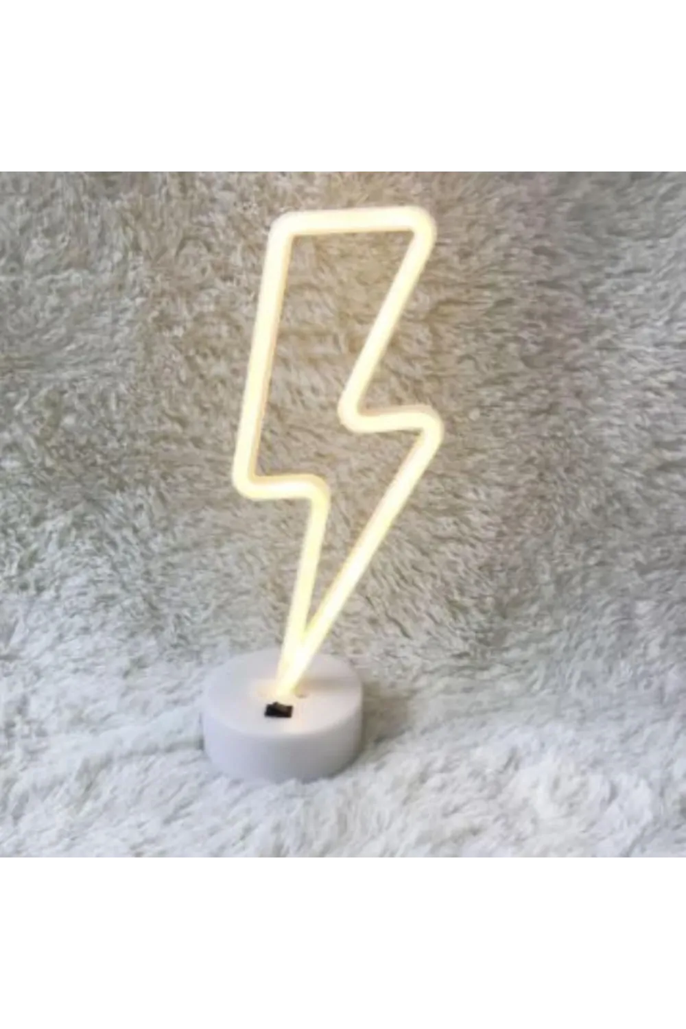 Dekoratif Şimşek Şeklinde Pilli Neon Led Lamba Süs Masa Lambası